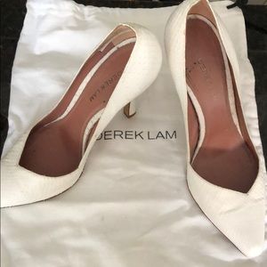 Derek Lam white snake pumps